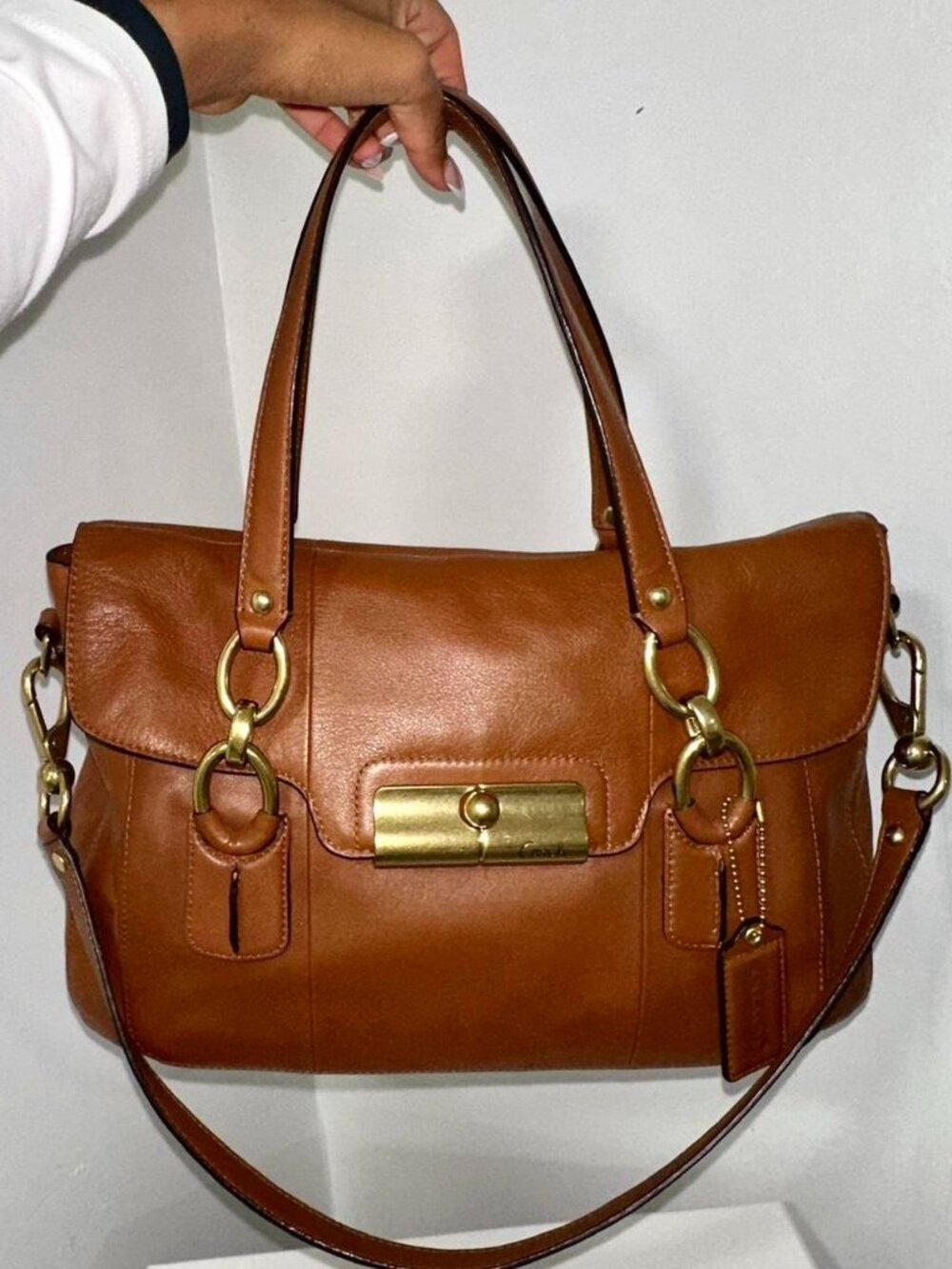 COACH Kristin Brown Leather Satchel